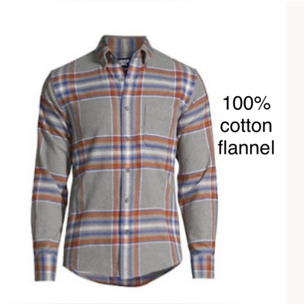 LANDSEND Men's Traditional Fit Flagship Flannel Shirt